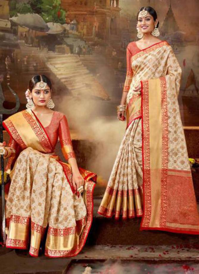 New Collection of Designer Printed Silk Wedding Saree  